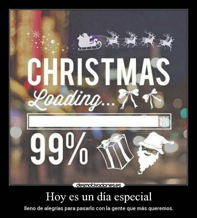 Hoy es un día especial - lleno de alegrías para pasarlo con la gente que más queremos.