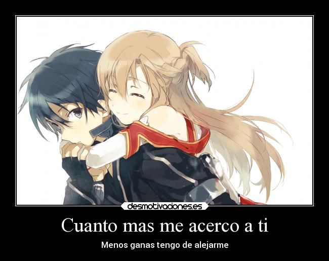 carteles corazon amor anime sword art online sao desmotivaciones