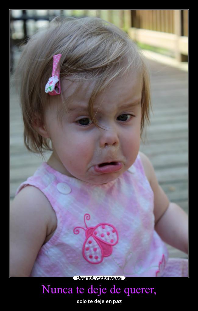 Nunca te deje de querer, -