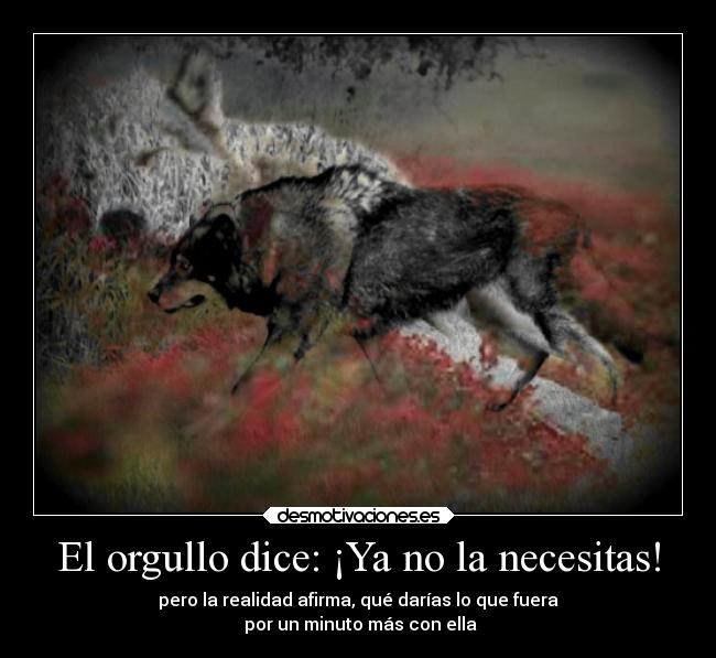 El orgullo dice: ¡Ya no la necesitas! - pero la realidad afirma, qué darías lo que fuera
 por un minuto más con ella