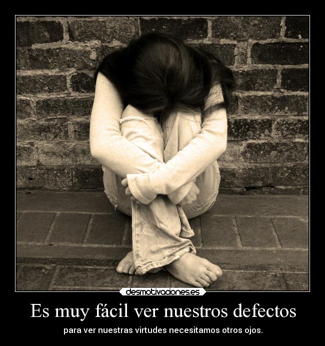 Es muy fácil ver nuestros defectos - para ver nuestras virtudes necesitamos otros ojos.