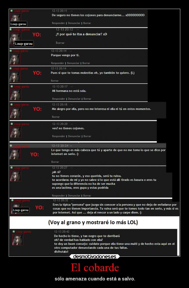 carteles desmo amenazas poco lol vaya caca vaca desmotivaciones