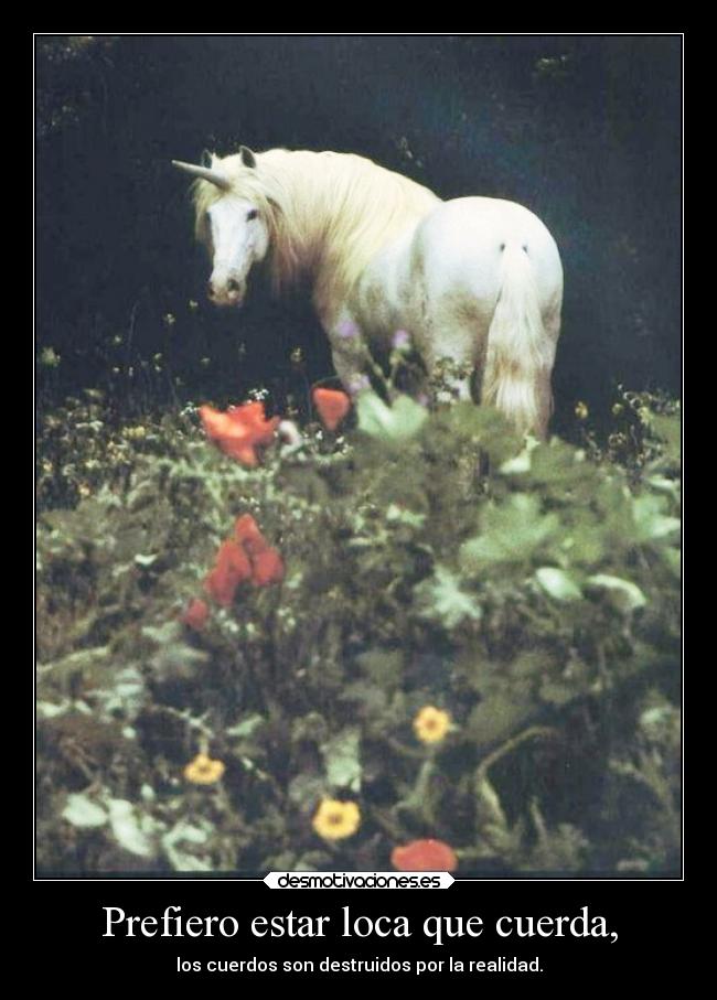 Prefiero estar loca que cuerda, -