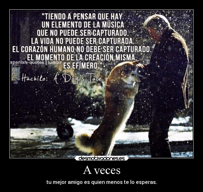 A veces - tu mejor amigo es quien menos te lo esperas.