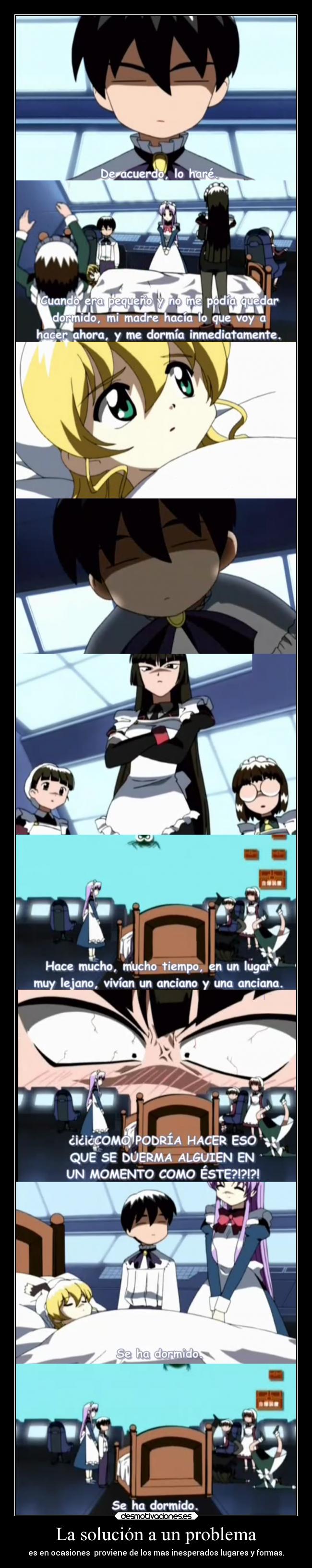 carteles dormir amistad anime solucion problema ocasion venir lugar forma inesperada desmotivaciones