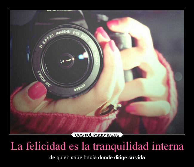La felicidad es la tranquilidad interna - 