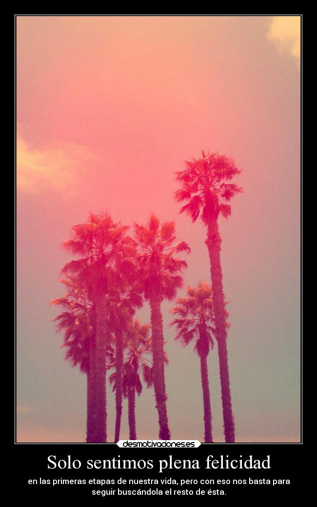 Solo sentimos plena felicidad -
