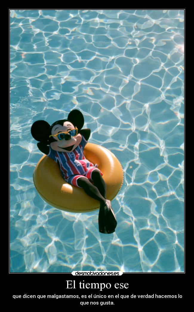 El tiempo ese - que dicen que malgastamos, es el único en el que de verdad hacemos lo
que nos gusta.