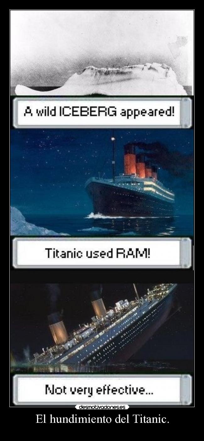 El hundimiento del Titanic. -