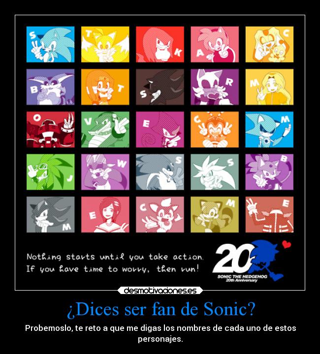 ¿Dices ser fan de Sonic? -