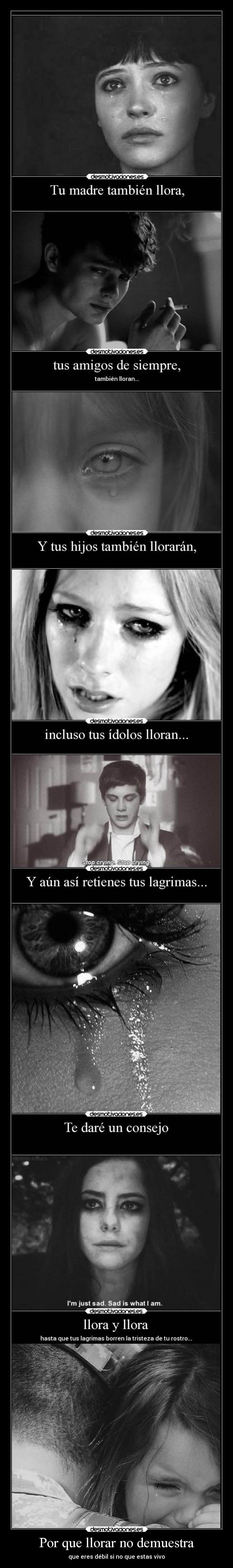 Por que llorar no demuestra - que eres débil si no que estas vivo