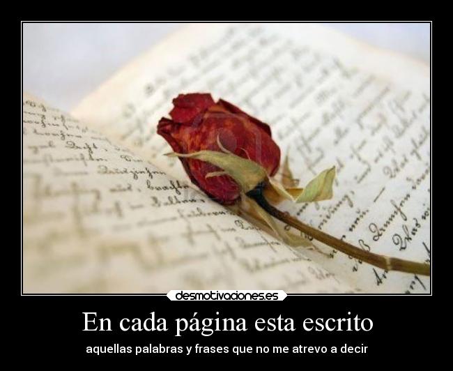 En cada página esta escrito - 