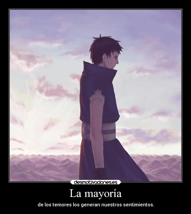 carteles naruto anime obito uchiha desmotivaciones