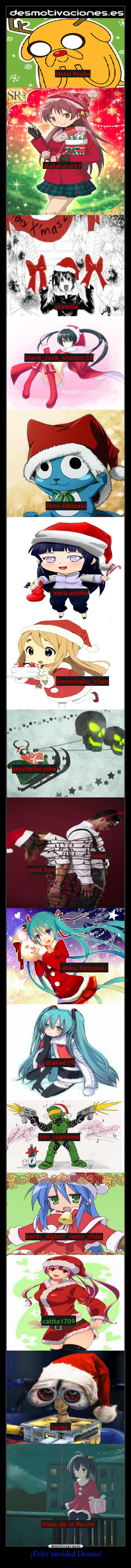 carteles navidad anime navidad hora aventura vocaloid feliz cauros shinigamixlll hadadelanoche desmotivaciones