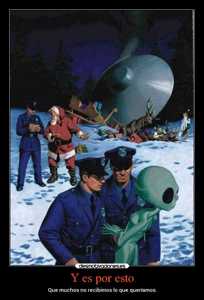 carteles navidad anime santa claus alien extraterestre ovni desmotivaciones