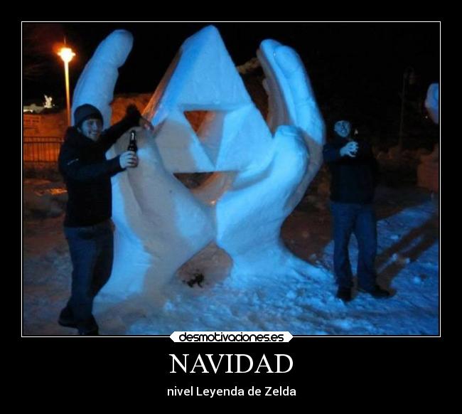 carteles navidad navidad videojuegos nivel leyenda zelda hielo trifuerza desmotivaciones