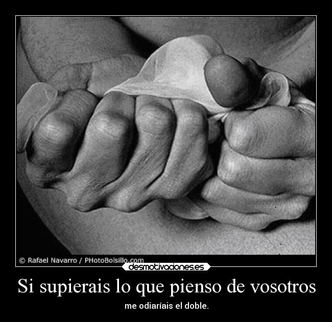 Si supierais lo que pienso de vosotros - me odiaríais el doble.