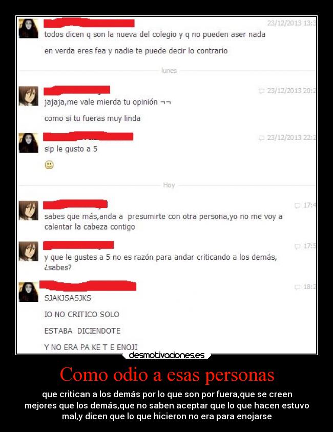 Como odio a esas personas -
