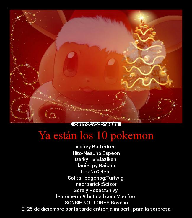 Ya están los 10 pokemon - 