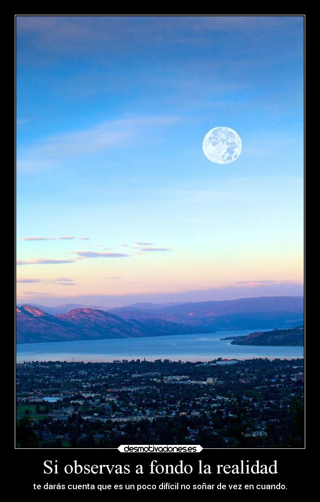 Si observas a fondo la realidad -