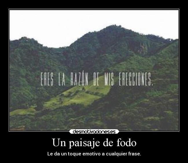 Un paisaje de fodo - Le da un toque emotivo a cualquier frase.