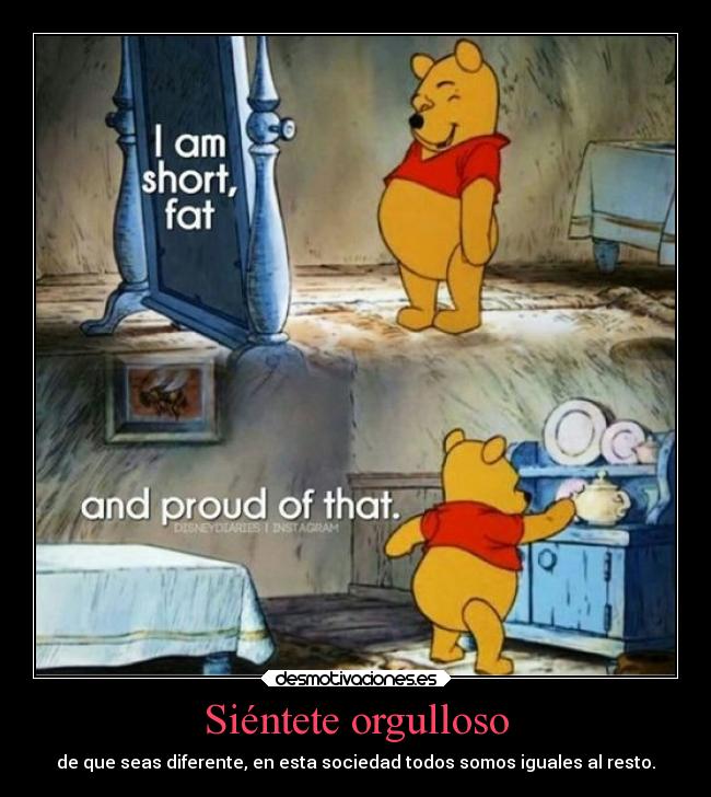 Siéntete orgulloso - de que seas diferente, en esta sociedad todos somos iguales al resto.