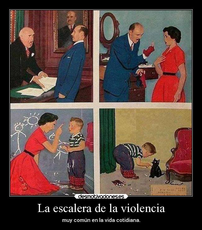 La escalera de la violencia - muy común en la vida cotidiana.