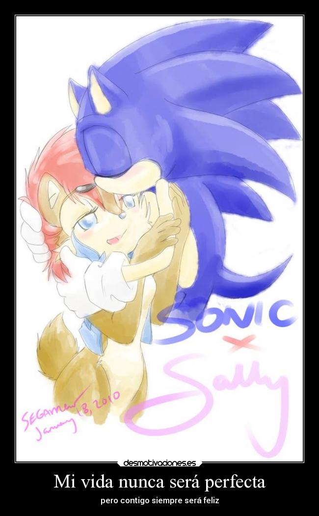 carteles vida sonic sally acorn sonally desmotivaciones