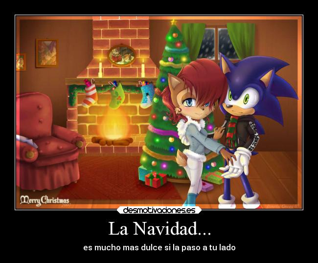 carteles navidad sonic sally acorn sonally desmotivaciones