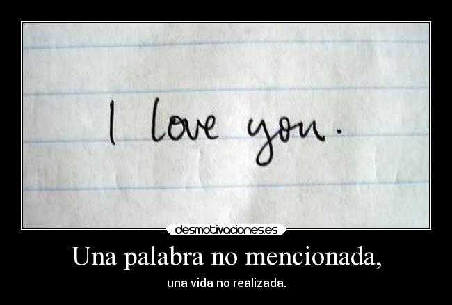 Una palabra no mencionada, - 