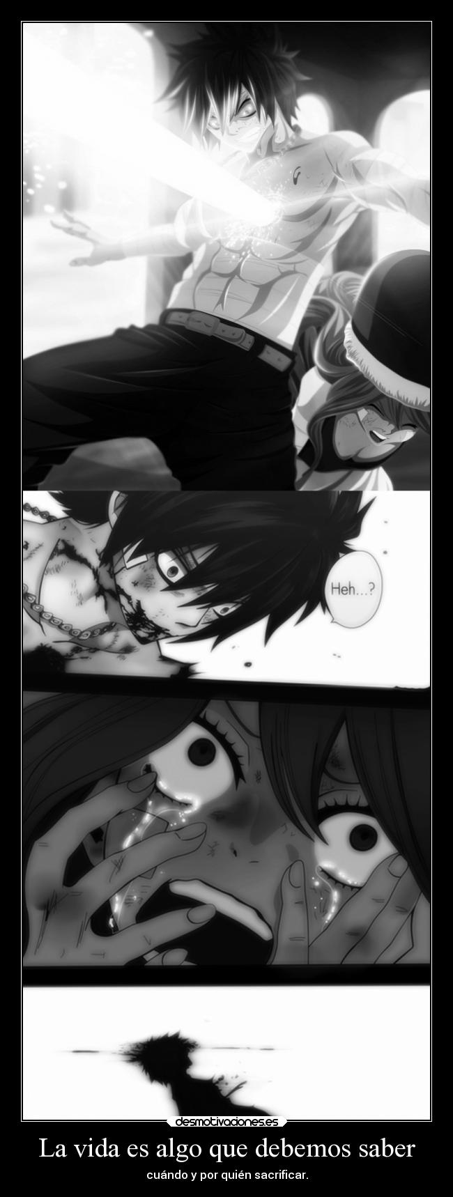 carteles vida amor muerte vida anime raptorhunters harukaze manga otaku fairy tail gray fullbaster juvia love desmotivaciones