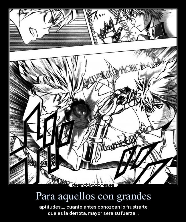 carteles vida anime katekyo hitman reborn manga desmotivaciones