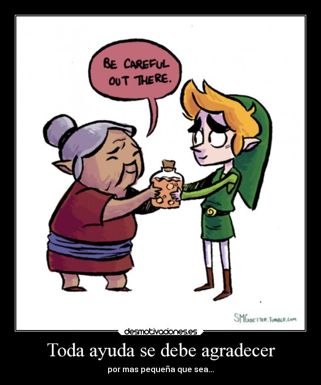 carteles ayuda vida ayuda videojuegos the legend zelda link generosidad desmotivaciones