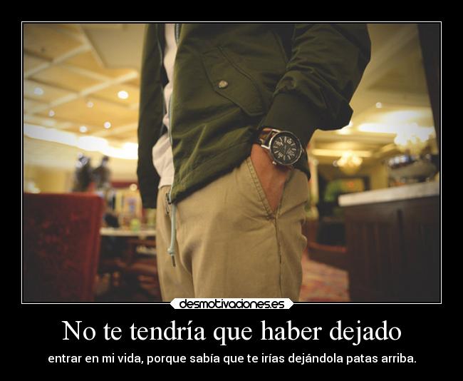No te tendría que haber dejado -