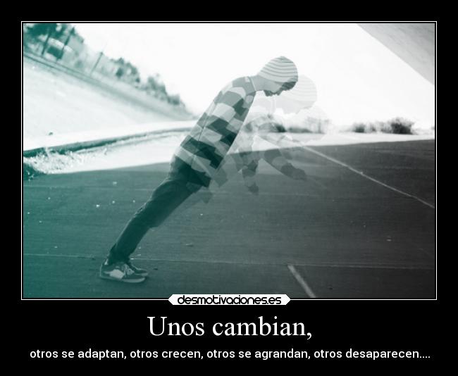 Unos cambian, - otros se adaptan, otros crecen, otros se agrandan, otros desaparecen....