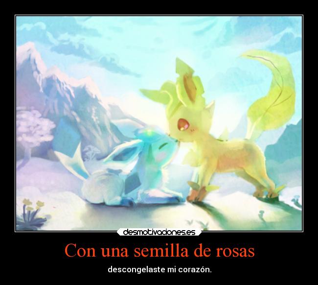 Con una semilla de rosas - descongelaste mi corazón.