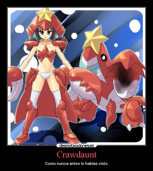 carteles pokemon anime otaku devilbrigade crawdaunt cosplay hemorragia nasal pervertido ecchi agua siniestro desmotivaciones