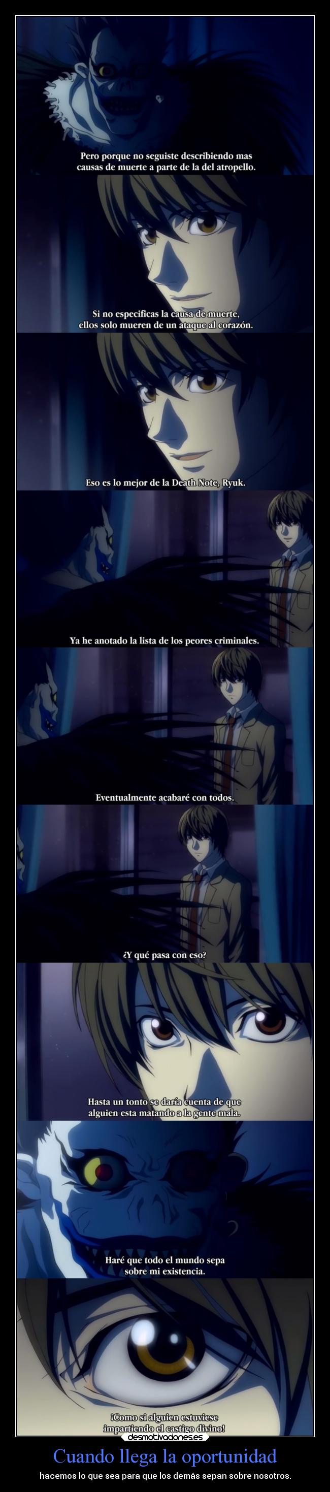 carteles death note light ryuk clandominadores ejercitodemar desmotivaciones