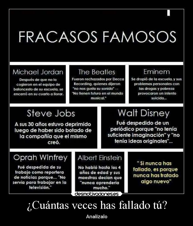 ¿Cuántas veces has fallado tú? -