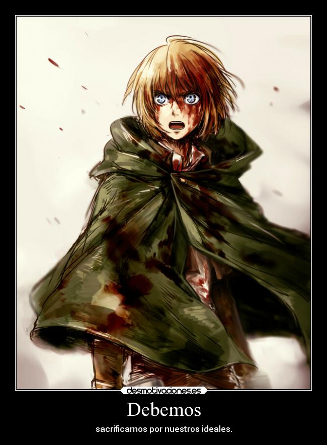 carteles anime shingeki kyojin armin arlert desmotivaciones