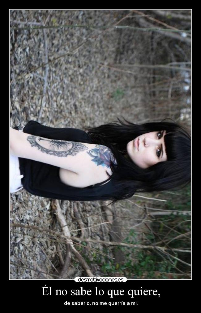 Él no sabe lo que quiere, - de saberlo, no me querría a mi.