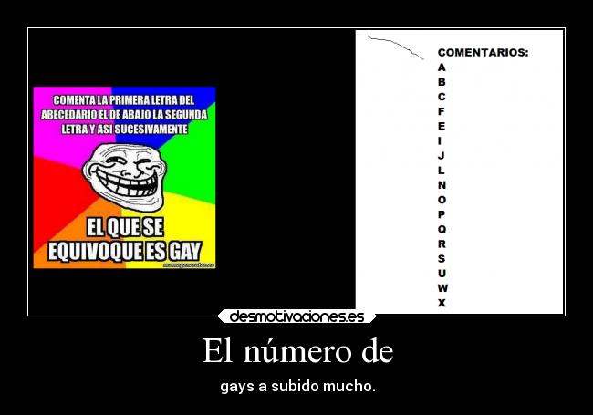 El número de - gays a subido mucho.