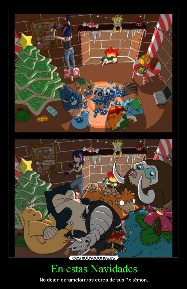 carteles pokemon anime otaku devilbrigade navidad aggron mamoswine snorlax camerupt aron numel swinub jirachi desmotivaciones