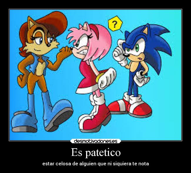 carteles sally acorn sonic amy rose anti sonamy desmotivaciones