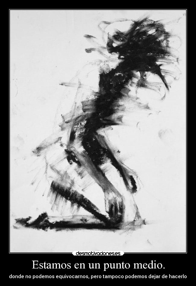 Estamos en un punto medio. - donde no podemos equivocarnos, pero tampoco podemos dejar de hacerlo.