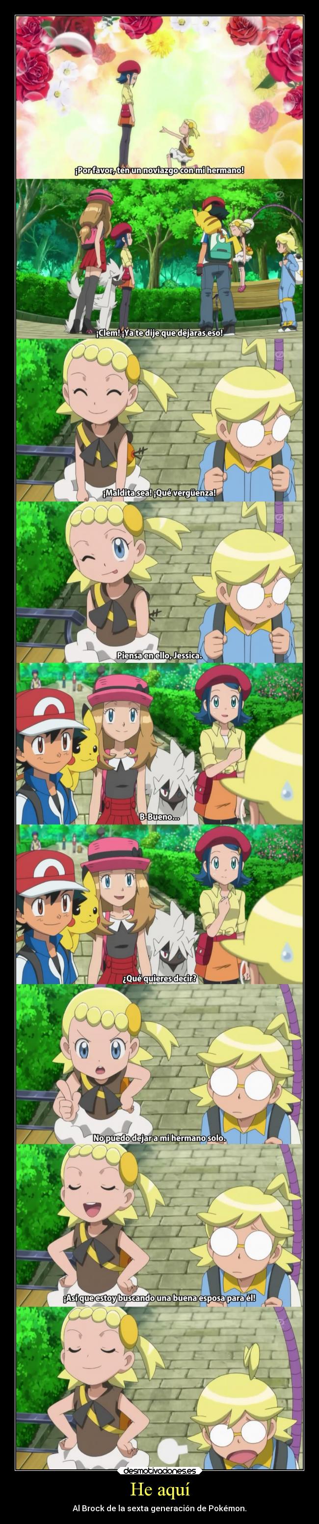 carteles pokemon anime otaku devilbrigade clemont clem ashketchum brock serena pikachu bonnie citron furfrou desmotivaciones