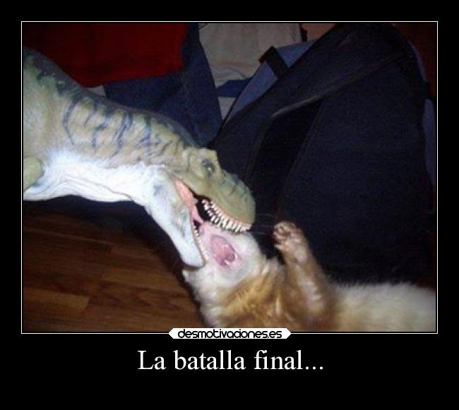 carteles gatossalvaje trex dinosaurios batalla final desmotivaciones