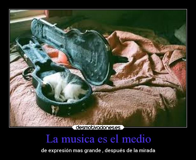 La musica es el medio - de expresión mas grande , después de la mirada