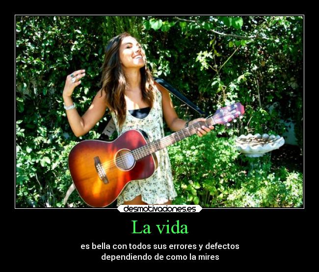 carteles vida vida bella errores todos defectos dependiendo mire desmotivaciones