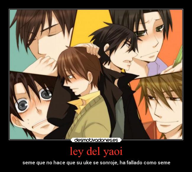 ley del yaoi - seme que no hace que su uke se sonroje, ha fallado como seme